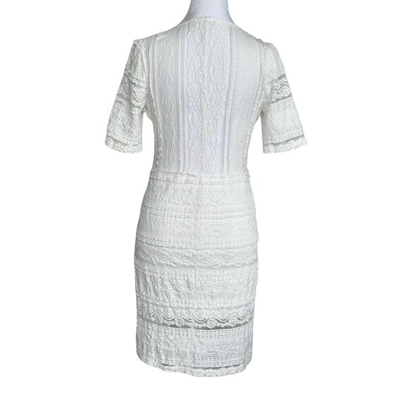 Bella Ella White V Neck Lace Dress Small Bridal Shower Cottagecore Twee Coquette - Picture 5 of 11